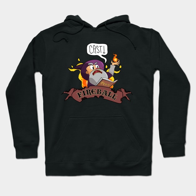 Cast Fireball DnD Wizard Spell Tshirt Hoodie by Black Market Tees